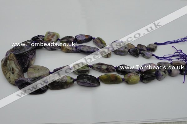 CNG1048 15.5 inches 12*16mm - 25*35mm nuggets charoite gemstone beads