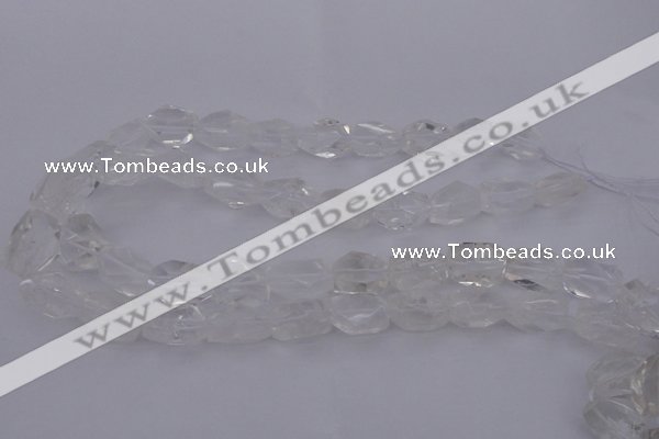 CNG1055 15.5 inches 12*16mm - 15*20mm faceted nuggets white crystal beads