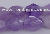 CNG1058 12*16mm - 15*20mm faceted nuggets lavender amethyst beads