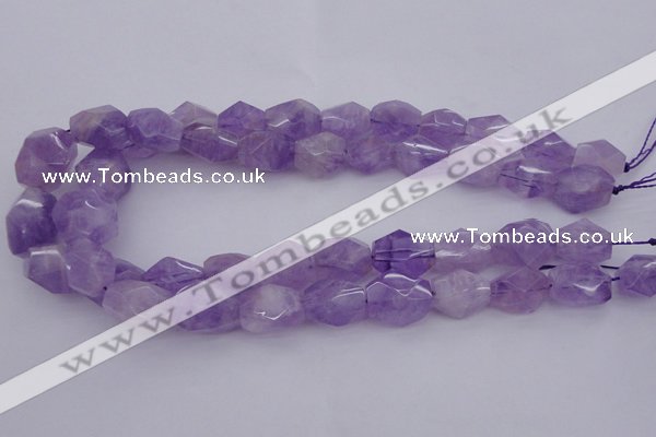 CNG1058 12*16mm - 15*20mm faceted nuggets lavender amethyst beads