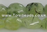 CNG1059 12*16mm - 15*20mm faceted nuggets green rutilated quartz beads