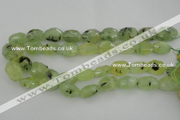 CNG1059 12*16mm - 15*20mm faceted nuggets green rutilated quartz beads