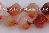 CNG1065 15.5 inches 12*16mm - 15*20mm faceted bicone red agate beads