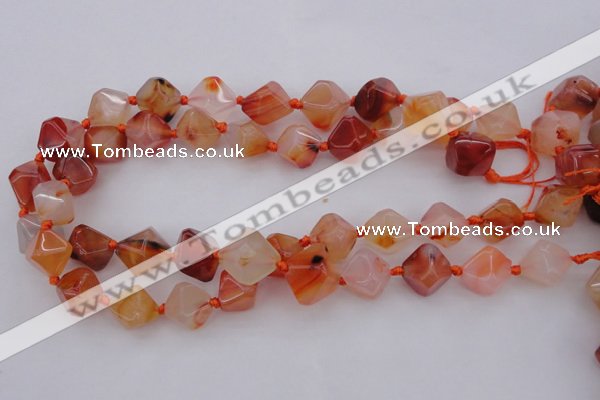 CNG1065 15.5 inches 12*16mm - 15*20mm faceted bicone red agate beads