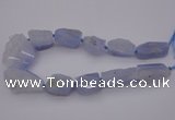 CNG1075 15.5 inches 20*30mm - 30*40mm nuggets blue chalcedony  beads