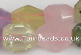 CNG1079 12*16mm - 15*20mm faceted nuggets multicolor quartz beads