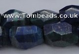 CNG1091 15*20mm - 18*25mm faceted nuggets lapis lzuli & chrysocolla beads