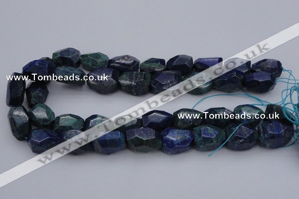 CNG1091 15*20mm - 18*25mm faceted nuggets lapis lzuli & chrysocolla beads