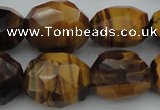 CNG1094 15*20mm - 18*25mm faceted nuggets yellow tiger eye beads