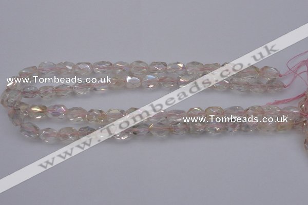 CNG1099 8*12mm - 10*14mm faceted nuggets AB-color white crystal beads