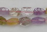 CNG1102 15.5 inches 8*12mm - 10*14mm faceted nuggets mixed quartz beads