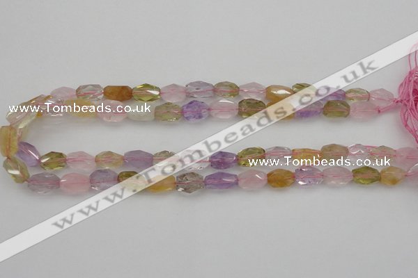 CNG1102 15.5 inches 8*12mm - 10*14mm faceted nuggets mixed quartz beads