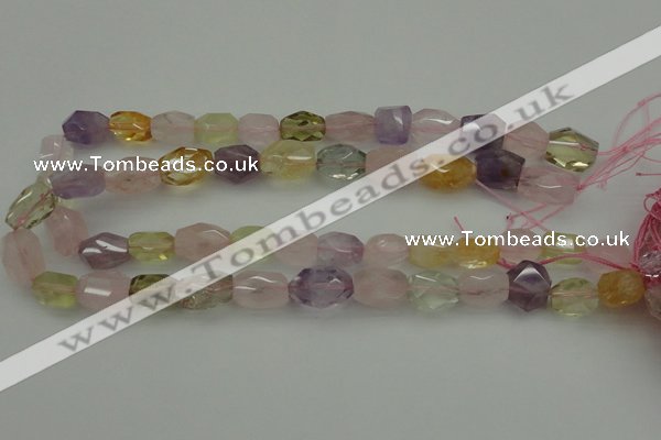 CNG1103 15.5 inches 12*16mm - 13*18mm faceted nuggets mixed quartz beads