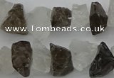 CNG1130 8*12mm - 13*18mm nuggets white crystal & smoky quartz beads