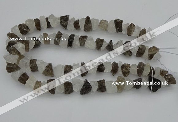 CNG1130 8*12mm - 13*18mm nuggets white crystal & smoky quartz beads