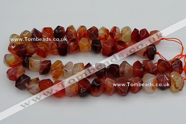 CNG1145 15.5 inches 10*14mm - 15*20mm faceted nuggets red agate beads