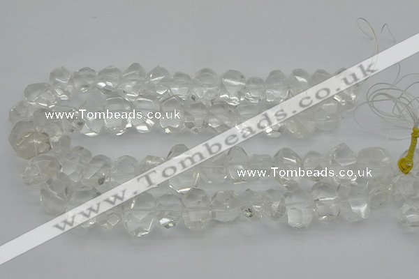 CNG1150 15.5 inches 10*14mm - 15*20mm faceted nuggets white crystal beads