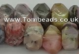 CNG1172 12*16mm - 15*20mm faceted nuggets pink opal gemstone beads