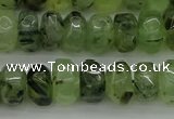 CNG1179 15.5 inches 6*14mm - 8*14mm nuggets green rutilated quartz beads