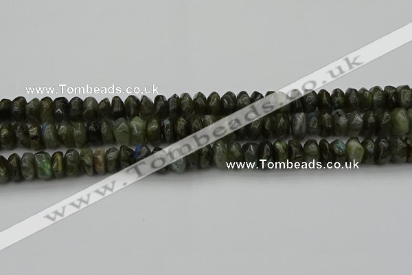 CNG1186 15.5 inches 6*14mm - 8*14mm nuggets labradorite beads