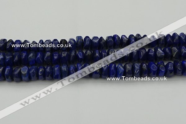 CNG1188 15.5 inches 6*14mm - 8*14mm nuggets lapis lazuli beads