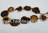 CNG1245 15.5 inches 25*35mm - 30*45mm freeform agate beads