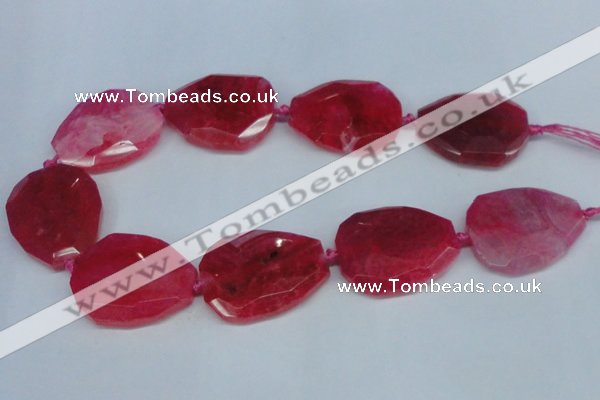 CNG1330 15.5 inches 35*40mm faceted freeform agate beads