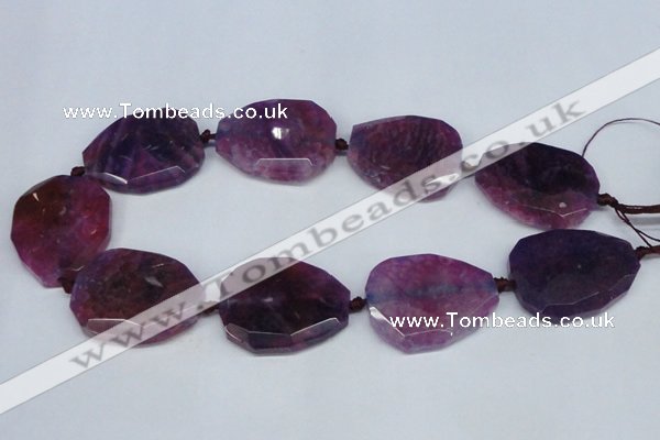 CNG1331 15.5 inches 35*40mm faceted freeform agate beads