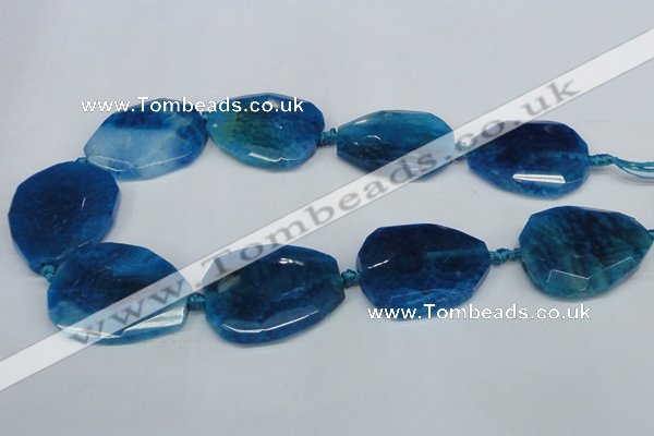 CNG1332 15.5 inches 35*40mm faceted freeform agate beads