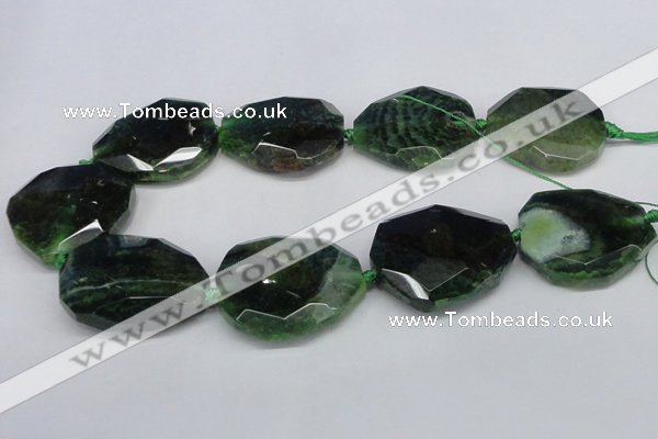 CNG1333 15.5 inches 35*40mm faceted freeform agate beads