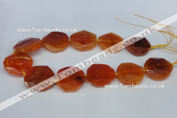 CNG1336 15.5 inches 32*35mm faceted freeform agate beads