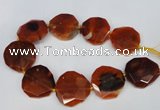 CNG1341 15.5 inches 42*45mm faceted freeform agate beads