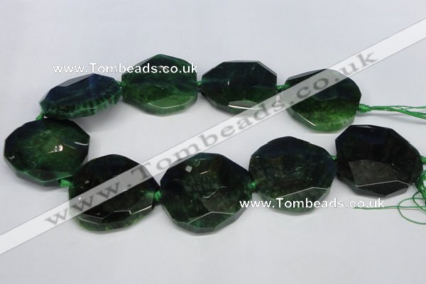 CNG1342 15.5 inches 42*45mm faceted freeform agate beads