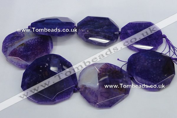 CNG1345 15.5 inches 52*55mm faceted freeform agate beads