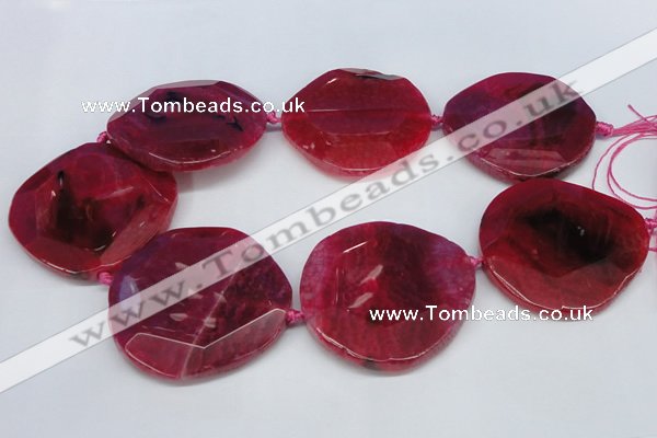 CNG1346 15.5 inches 52*55mm faceted freeform agate beads