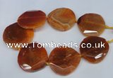 CNG1347 15.5 inches 52*55mm faceted freeform agate beads