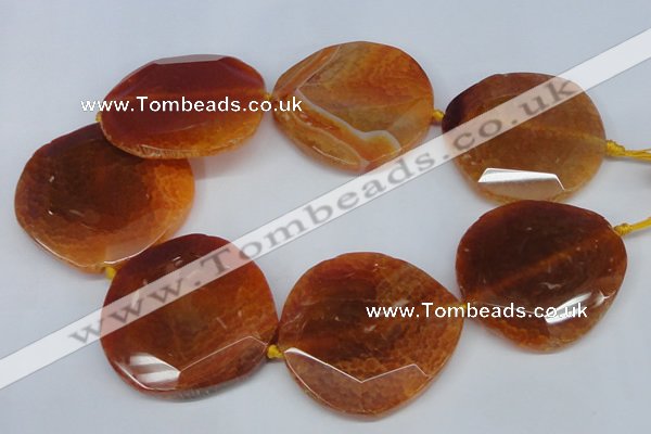 CNG1347 15.5 inches 52*55mm faceted freeform agate beads