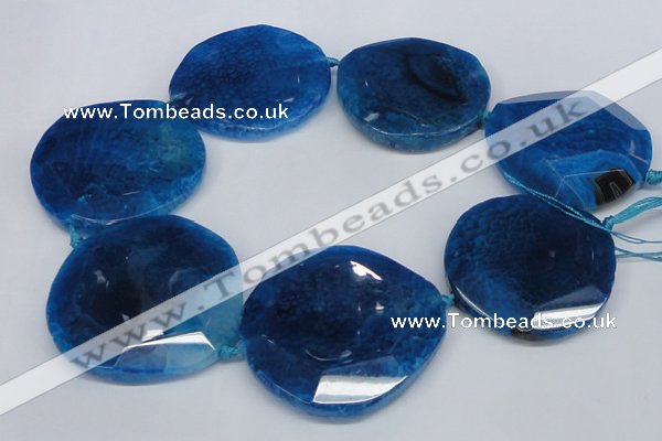 CNG1349 15.5 inches 52*55mm faceted freeform agate beads