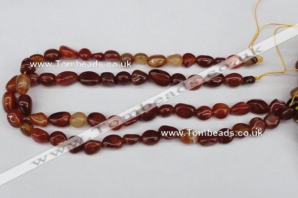 CNG14 15.5 inches 9*14mm nuggets red agate gemstone beads