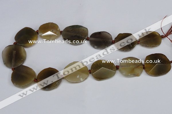 CNG1408 15.5 inches 20*25mm - 30*35mm faceted freeform agate beads