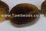 CNG1412 15.5 inches 25*35mm - 35*38mm faceted freeform agate beads