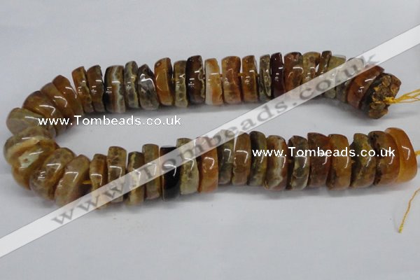 CNG1456 15.5 inches 8*25mm - 12*25mm nuggets agate gemstone beads