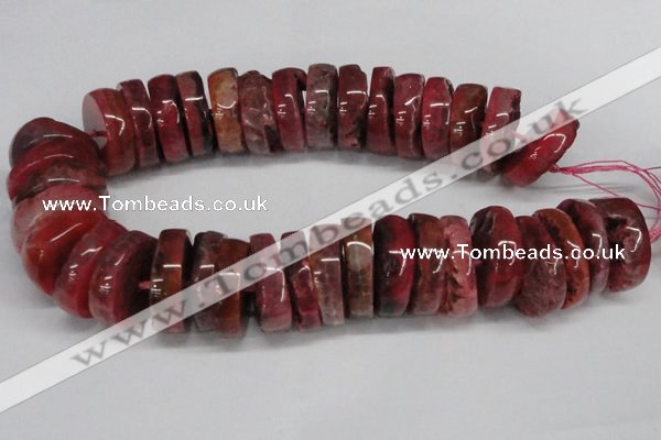 CNG1460 15.5 inches 10*30mm - 12*30mm nuggets agate gemstone beads