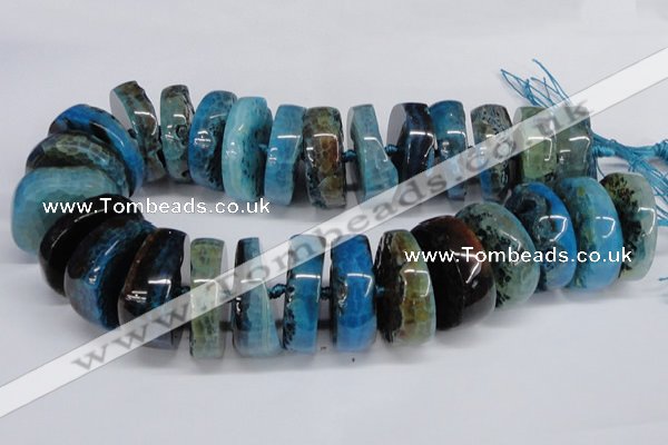 CNG1467 15.5 inches 12*35mm nuggets agate gemstone beads