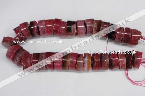 CNG1474 15.5 inches 10*25mm - 14*25mm nuggets agate gemstone beads