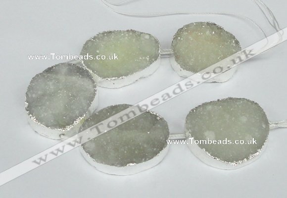 CNG1490 8 inches 30*35mm - 35*45mm freeform agate beads with brass setting