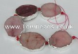 CNG1491 8 inches 30*35mm - 35*45mm freeform agate beads with brass setting