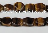 CNG15 15.5 inches 10*12mm faceted nuggets yellow tiger eye beads