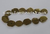 CNG1503 15.5 inches 22*25mm - 30*35mm freeform plated agate beads