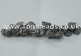 CNG1536 7.5 inches 10*14mm - 15*20mm nuggets plated druzy agate beads